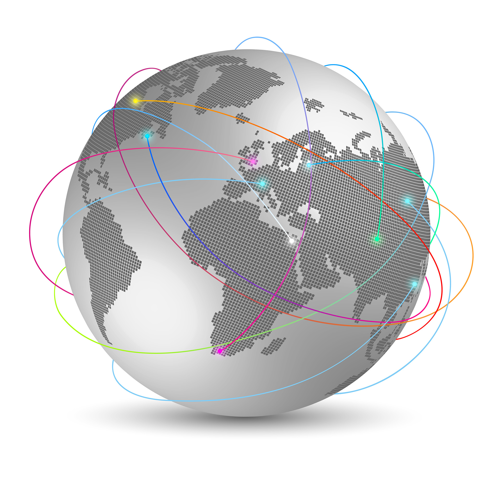 Net world map isolated